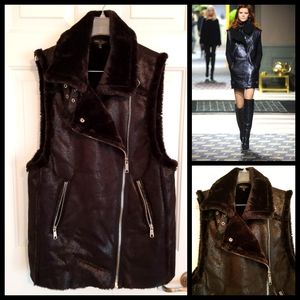 Leather Look Faux Fur Vest